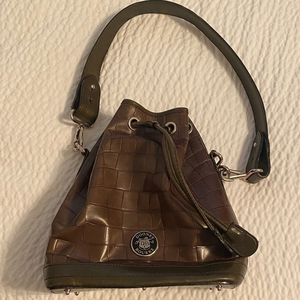 Dooney & Bourke Brown and Olive Shoulder Bag